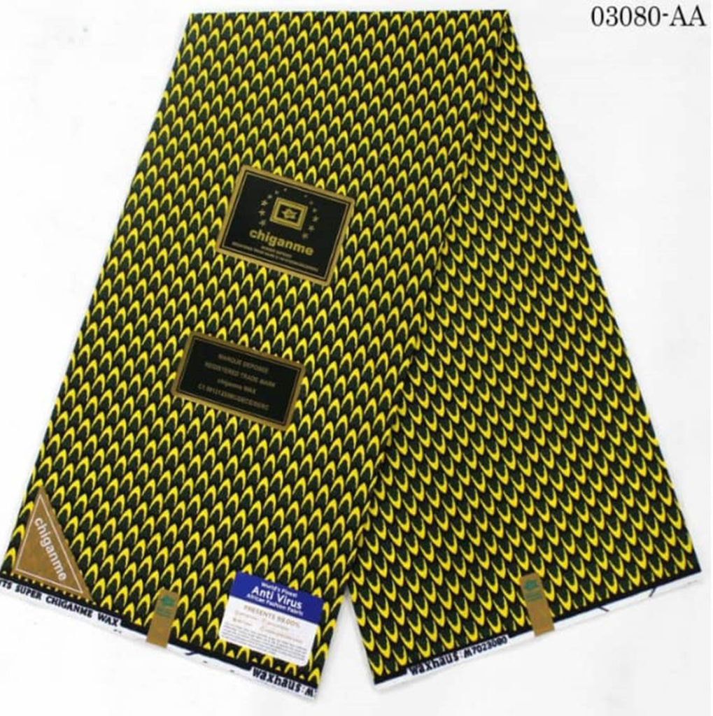 ankara fabric yellow back of fish